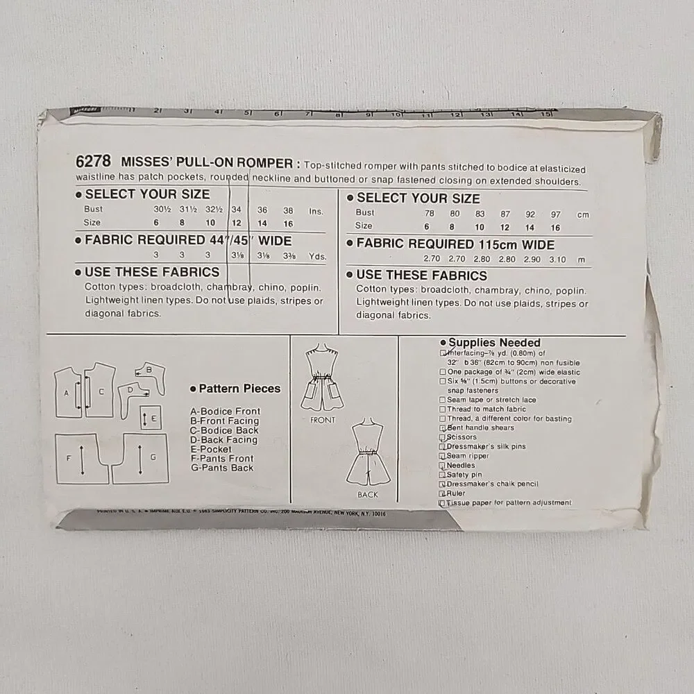 Sewing Pattern 6 SIMPLICITY (5998, 7071, 9942, 6427, 8387, 6278) 1 McCall's 3479